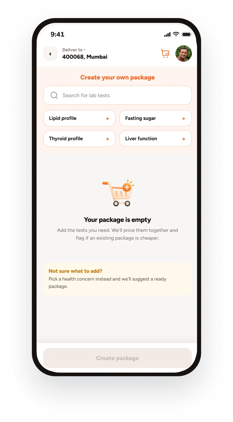 Create your own package: pick individual tests
